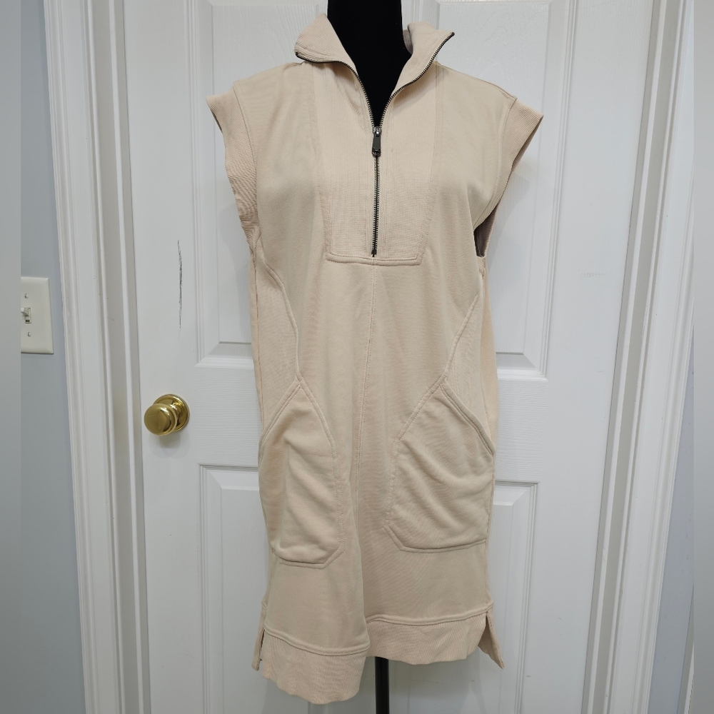 Entro, Women's Size Small Sleeveless Beige Zip-Up Dress, NWT - Picture 2 of 11